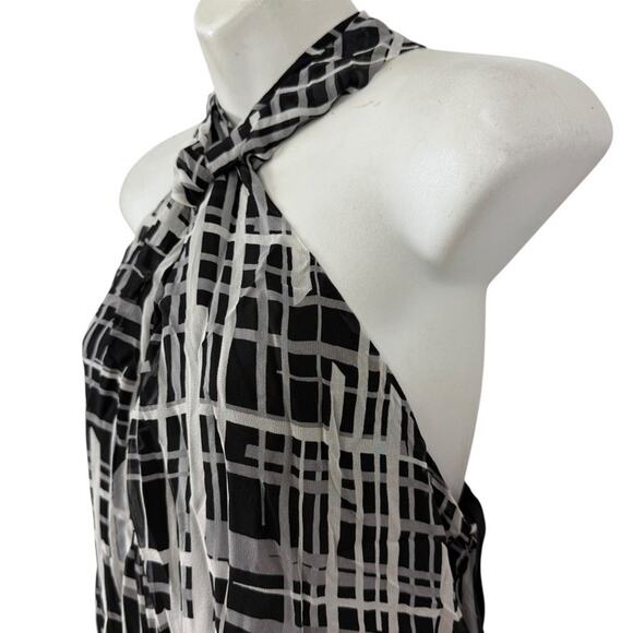 Kenneth Cole New York Womens 100% Silk Sleeveless Print Black Top Blouse NWT 14 - Picture 10 of 16